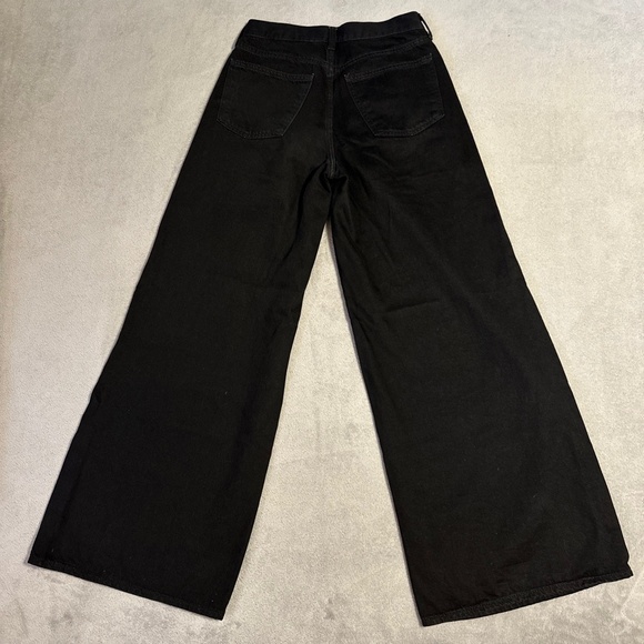 Universal Thread Women's Mid Rise Super Wide Leg Jeans Black Size 2 Button Fly - Picture 2 of 13